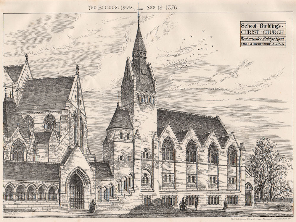 School buildings, Christ Church, Westminster Bridge Road.Paull & Bickerdike 1876